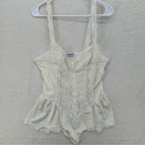 Coquette Lace 90s Vassarette Satin Romper Lingerie Teddy
